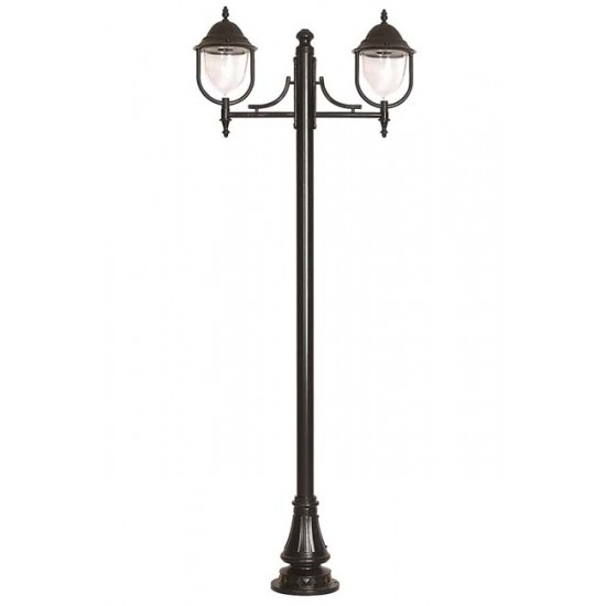 Modi Bahçe Aydınlatma BDR-68212-2BSY-M2 Siyah Boyalı Dış Mekan Aydınlatma E27 Çelik Boru ABS Polikarbon Cam 95x30cm