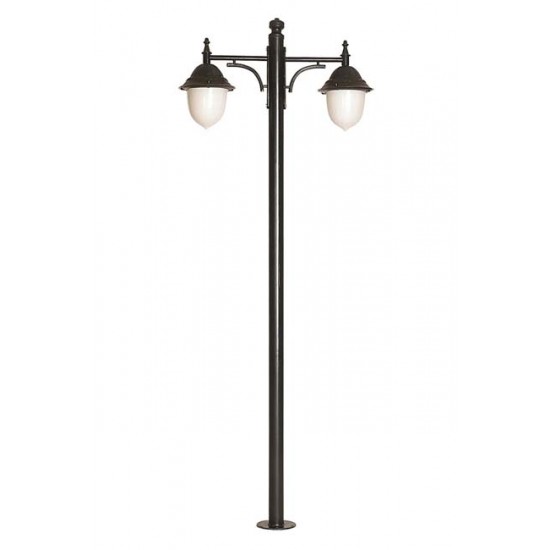 Modi Bahçe Aydınlatma BDR-68212-BSY-M3 Siyah Boyalı Dış Mekan Aydınlatma E27 Çelik Boru ABS Polikarbon Cam 95x30cm