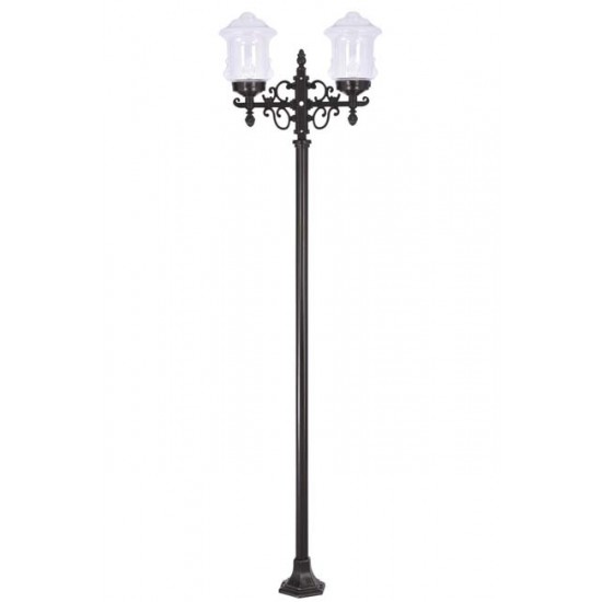 Modi Bahçe Aydınlatma BDR-68214-2BSY-M1 Siyah Boyalı Dış Mekan Aydınlatma E27 Çelik Boru ABS Akrilik Cam 50x22cm