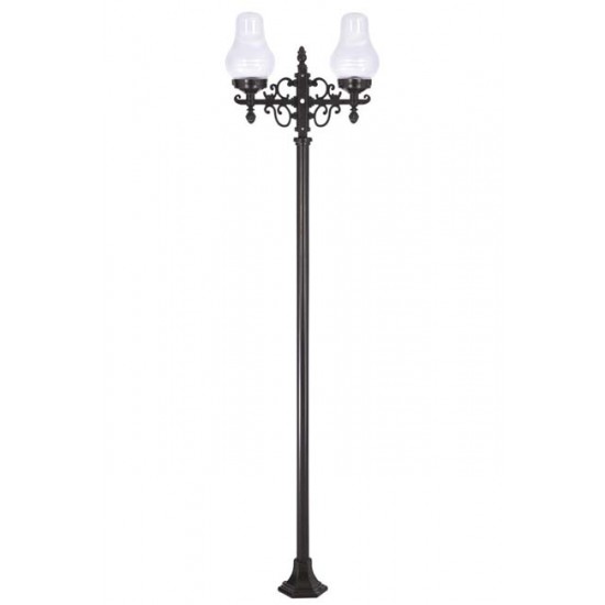 Modi Bahçe Aydınlatma BDR-68214-2BSY-M2 Siyah Boyalı Dış Mekan Aydınlatma E27 Çelik Boru ABS Akrilik Cam 50x20cm