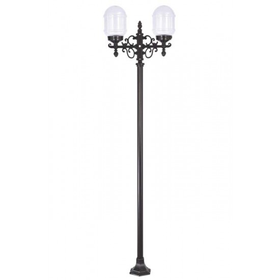 Modi Bahçe Aydınlatma BDR-68214-2BSY-M3 Siyah Boyalı Dış Mekan Aydınlatma E27 Çelik Boru ABS Akrilik Cam 50x18cm