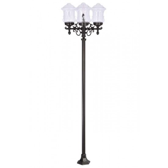 Modi Bahçe Aydınlatma BDR-68214-4BSY-M1 Siyah Boyalı Dış Mekan Aydınlatma E27 Çelik Boru ABS Akrilik Cam 50cm