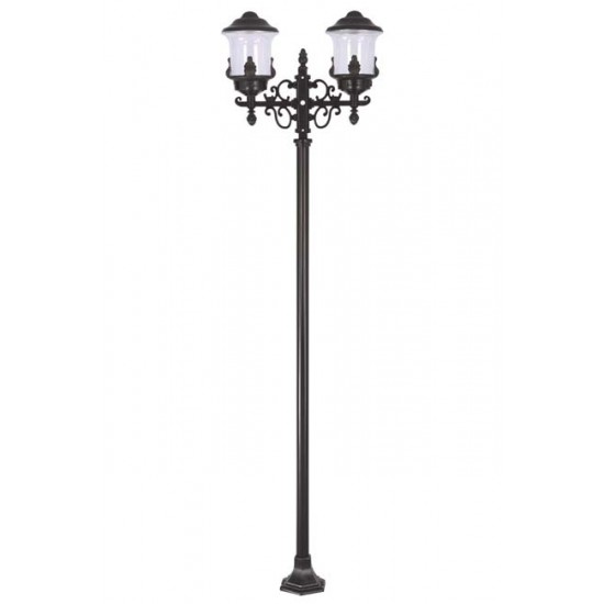 Modi Bahçe Aydınlatma BDR-68215-2BSY-M1 Siyah Boyalı Dış Mekan Aydınlatma E27 Çelik Boru ABS Akrilik Cam 50x20cm