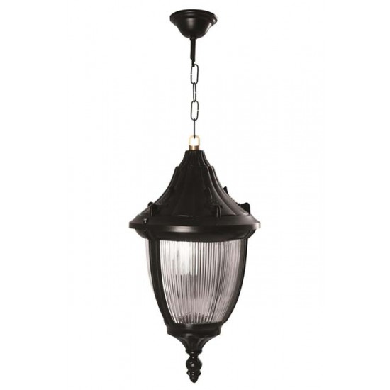 Modi Bahçe Aydınlatma BFE-68186-BSY-M1 Siyah Boyalı Dış Mekan Aydınlatma E27 ABS Polikarbon Cam 35cm
