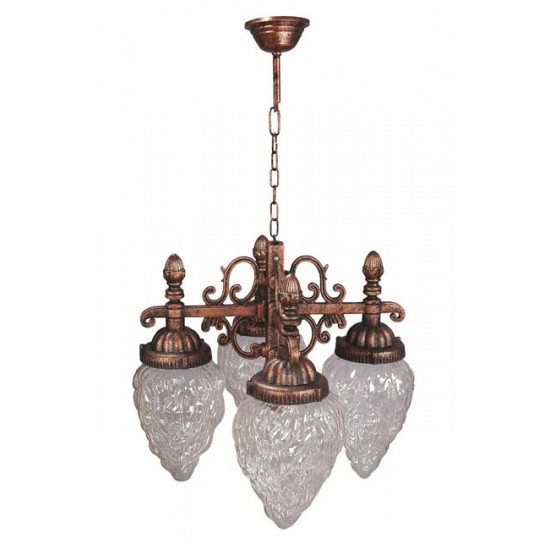 Modi Bahçe Aydınlatma BFE-68191-4BKR Kahverengi Boyalı Dış Mekan Aydınlatma E27 ABS Akrilik Cam 55cm