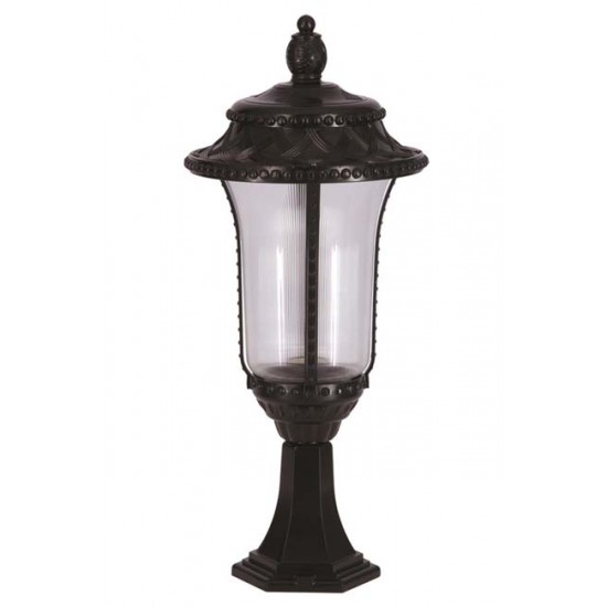 Modi Bahçe Aydınlatma BSU-68027-BSY-K Siyah Boyalı Dış Mekan Aydınlatma E27 Aluminyum Akrilik Cam 28cm
