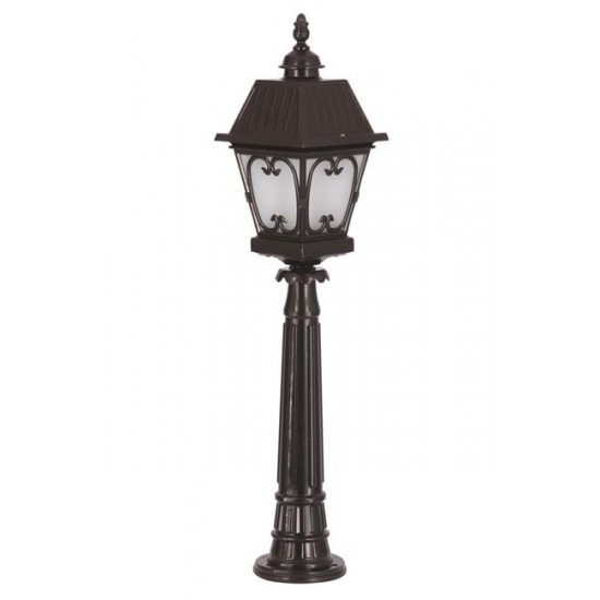 Modi Bahçe Aydınlatma BSU-68040-BSY-M1-OP Siyah Boyalı Dış Mekan Aydınlatma E27 Aluminyum Cam 23cm