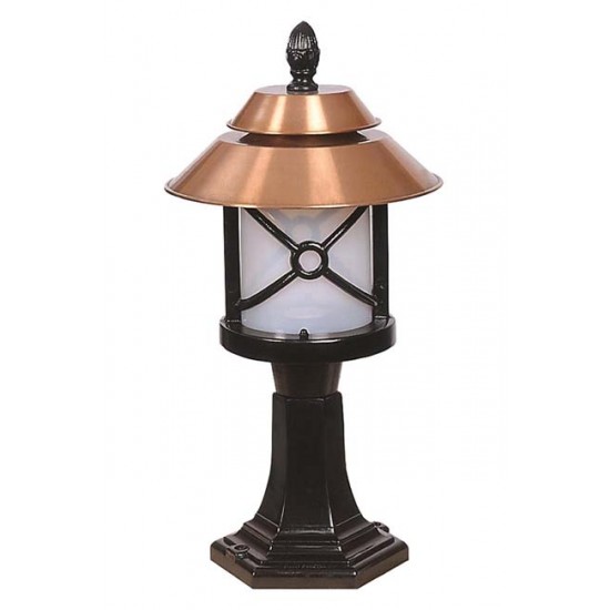 Modi Bahçe Aydınlatma BSU-68049-BKR-KOP Kahverengi/Siyah Boyalı Dış Mekan Aydınlatma E27 Aluminyum Polikarbon Cam 30cm