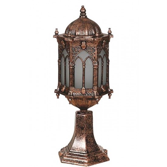 Modi Bahçe Aydınlatma BSU-68051-BKR-KOP Kahverengi Boyalı Dış Mekan Aydınlatma E27 Aluminyum Polikarbon Cam 20cm
