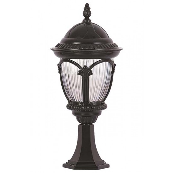 Modi Bahçe Aydınlatma BSU-68052-BSY Siyah Boyalı Dış Mekan Aydınlatma E27 Aluminyum Polikarbon Cam 25cm