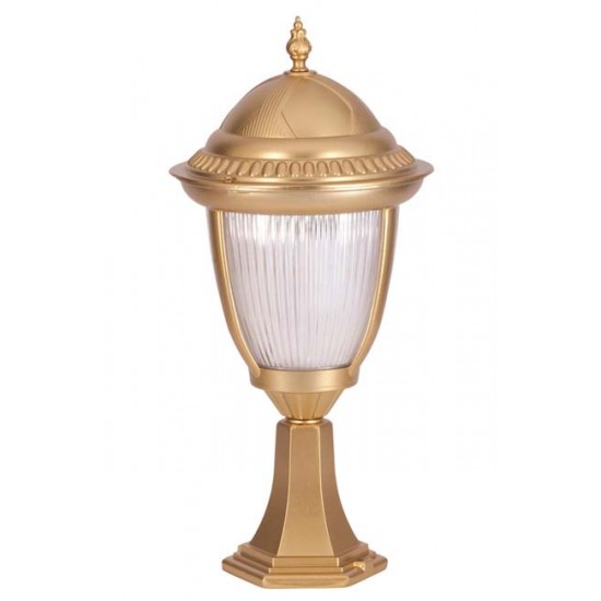 Modi Bahçe Aydınlatma BSU-68053-BSA-K Sarı Boyalı Dış Mekan Aydınlatma E27 Aluminyum Döküm Dip Polikarbon Cam 25cm