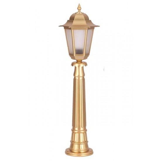 Modi Bahçe Aydınlatma BSU-68054-BSA-BOP Sarı Boyalı Dış Mekan Aydınlatma E27 Aluminyum Döküm Dip Polikarbon Cam 27cm