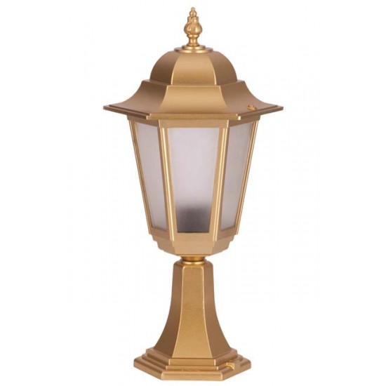 Modi Bahçe Aydınlatma BSU-68054-BSA-KOP Sarı Boyalı Dış Mekan Aydınlatma E27 Aluminyum Döküm Dip Polikarbon Cam 27cm