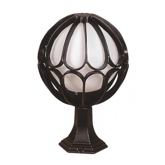 Modi Bahçe Aydınlatma BSU-68079-BSY-M1-KOP Siyah Boyalı Dış Mekan Aydınlatma E27 Aluminyum Polietilen Cam 30cm