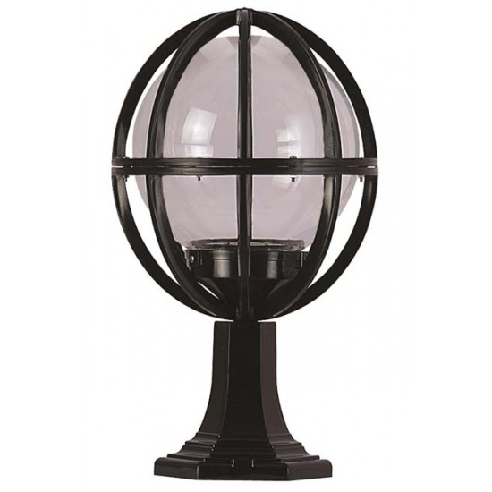 Modi Bahçe Aydınlatma BSU-68080-BSY-M1-KOP Siyah Boyalı Dış Mekan Aydınlatma E27 Aluminyum Akrilik Cam 25cm
