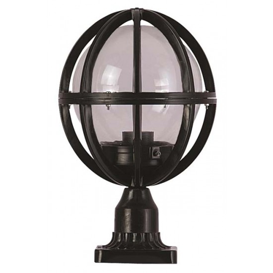 Modi Bahçe Aydınlatma BSU-68080-BSY-M3-K Siyah Boyalı Dış Mekan Aydınlatma E27 ABS Akrilik Cam 23cm