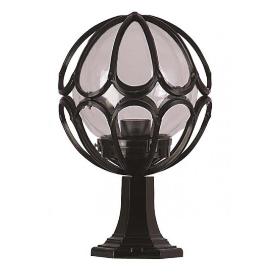 Modi Bahçe Aydınlatma BSU-68081-BSY-M1-KOP Siyah Boyalı Dış Mekan Aydınlatma E27 Aluminyum Akrilik Cam 25cm