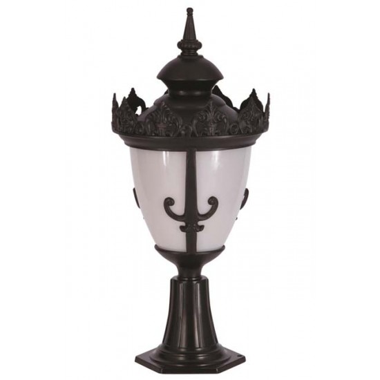 Modi Bahçe Aydınlatma BSU-68089-BSY-KOP Siyah Boyalı Dış Mekan Aydınlatma E27 Aluminyum Döküm Dip Polikarbon Cam 32cm