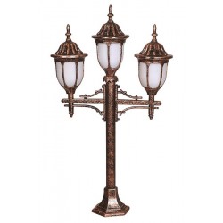 Modi Bahçe Aydınlatma BSU-68177-3BKR Kahverengi Boyalı Dış Mekan Aydınlatma E27 Çelik Boru ABS Polikarbon Cam 50cm