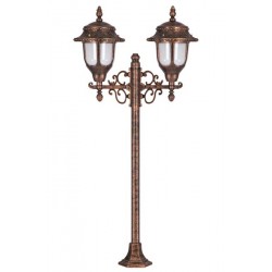 Modi Bahçe Aydınlatma BSU-68180-2BKR Kahverengi Boyalı Dış Mekan Aydınlatma E27 Çelik Boru ABS Polikarbon Cam 50x25cm