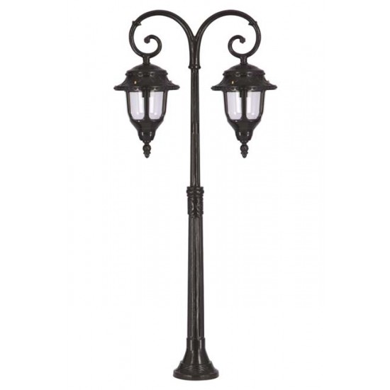 Modi Bahçe Aydınlatma BSU-68180-2BSY Siyah Boyalı Dış Mekan Aydınlatma E27 Çelik Boru ABS Polikarbon Cam 60x25cm