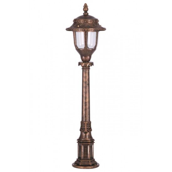 Modi Bahçe Aydınlatma BSU-68180-BKR Kahverengi Boyalı Dış Mekan Aydınlatma E27 ABS Polikarbon Cam 25cm