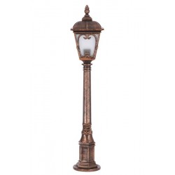 Modi Bahçe Aydınlatma BSU-68181-BKR-B Kahverengi Boyalı Dış Mekan Aydınlatma E27 Çelik Boru ABS Polikarbon Cam 80x20cm