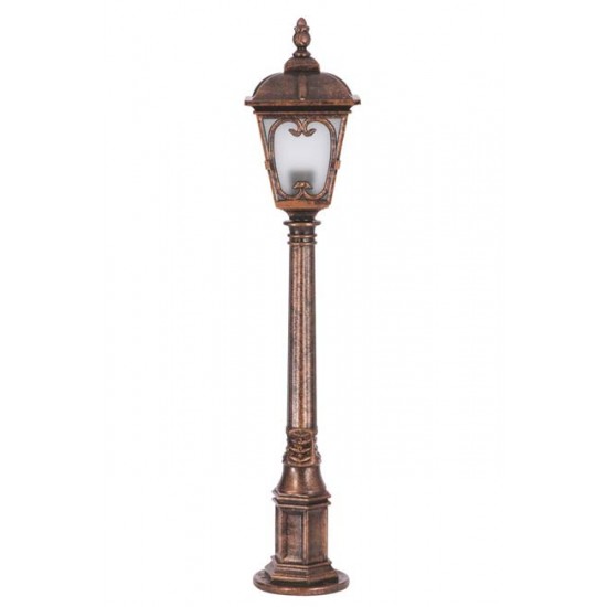 Modi Bahçe Aydınlatma BSU-68181-BKR-B Kahverengi Boyalı Dış Mekan Aydınlatma E27 Çelik Boru ABS Polikarbon Cam 80x20cm