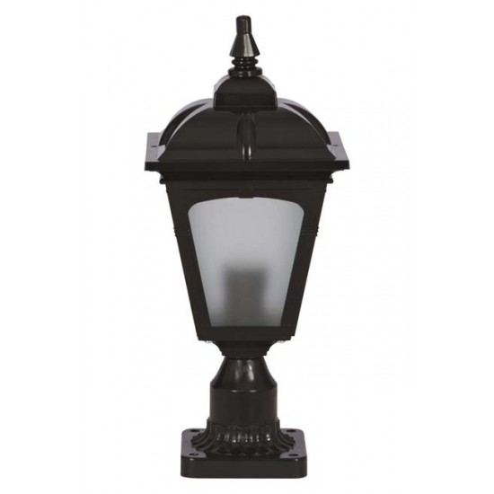 Modi Bahçe Aydınlatma BSU-68185-BSY-K Siyah Boyalı Dış Mekan Aydınlatma E27 ABS Polikarbon Cam 20cm