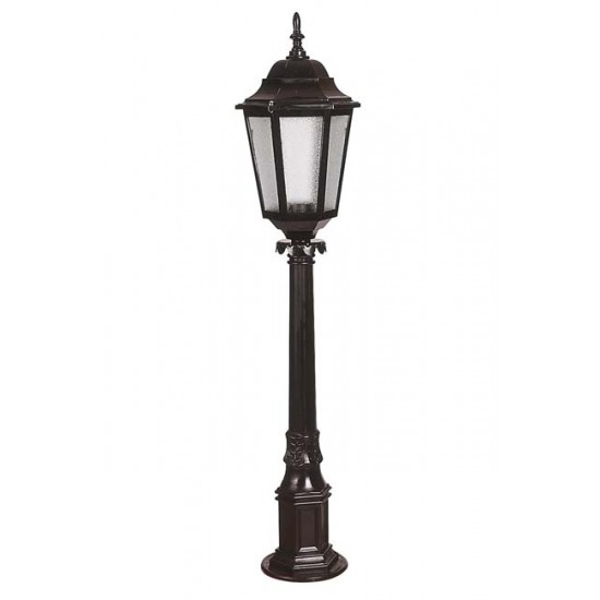 Modi Bahçe Aydınlatma BSU-68188-BSY-B Siyah Boyalı Dış Mekan Aydınlatma E27 Çelik Boru ABS Polikarbon Cam 23cm