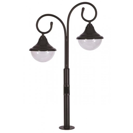 Modi Bahçe Aydınlatma BSU-68207-2BSY Siyah Boyalı Dış Mekan Aydınlatma E27 Çelik Boru ABS Polikarbon Cam 75x27cm