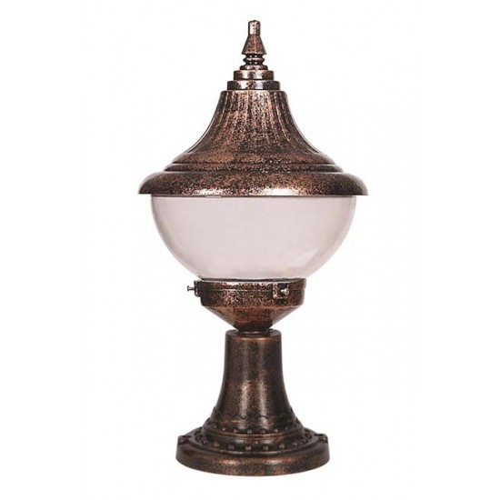 Modi Bahçe Aydınlatma BSU-68207-BKR-M1 Kahverengi Boyalı Dış Mekan Aydınlatma E27 ABS Polikarbon Cam 27cm