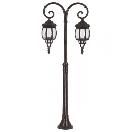 Modi Bahçe Aydınlatma BSU-68208-2BSY-M1 Siyah Boyalı Dış Mekan Aydınlatma E27 Aluminyum ABS Polikarbon Cam 56x18cm
