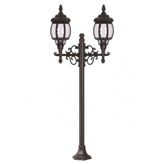 Modi Bahçe Aydınlatma BSU-68208-2BSY-M2 Siyah Boyalı Dış Mekan Aydınlatma E27 Aluminyum ABS Polikarbon Cam 55x18cm