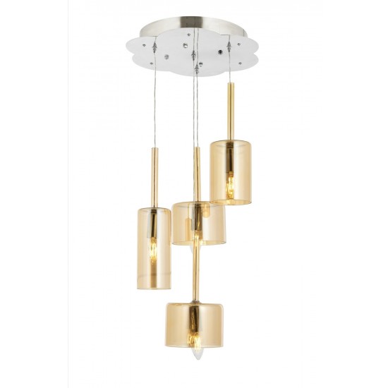 Modi Lighting Mod-4544-4KT Krom Kaplama Modern Avize E14 Metal Cam 35cm