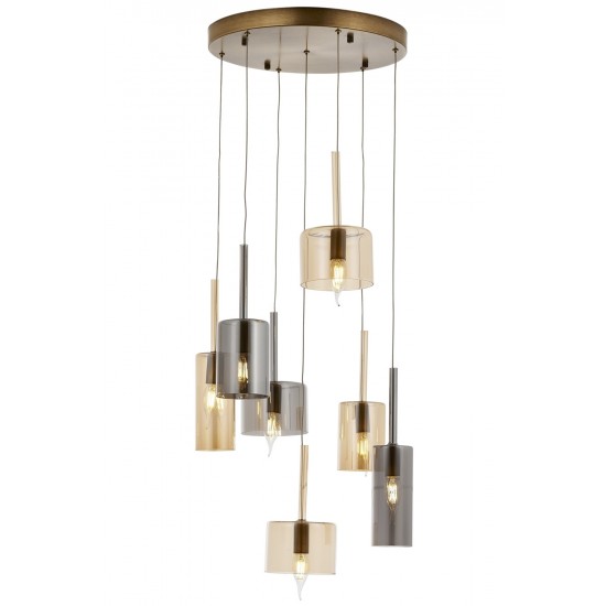 Modi Lighting Mod-4544-7ET-BF Eskitme Kaplama Modern Avize E14 Metal Cam 45cm
