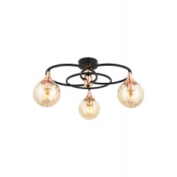 Modi Lighting AR-4584-3BSY Siyah Boyalı Modern Avize E27 Metal Cam 60cm