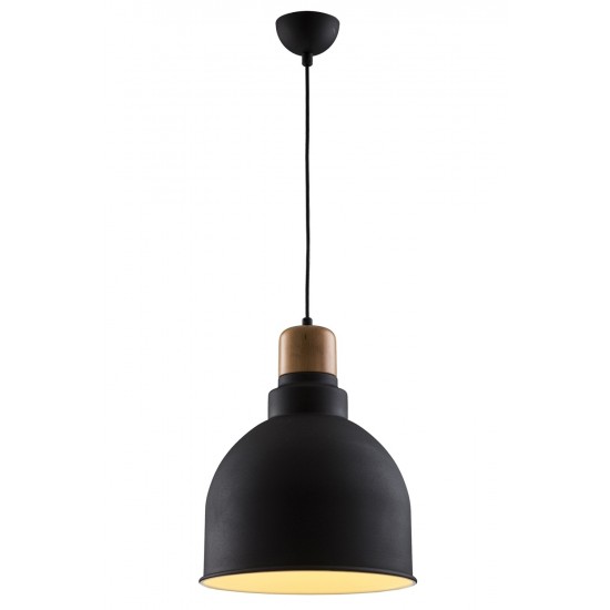 Modi Lighting Mod-4585-A2-BSY-30 Siyah Boyalı Modern Avize E27 Metal Ahşap 30cm