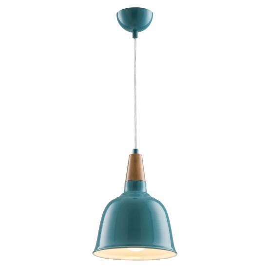Modi Lighting Mod-4585-A2-BTK-20 Turkuaz Boyalı Modern Avize E27 Metal Ahşap 20cm