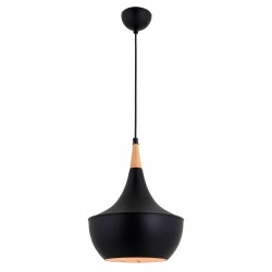 Modi Lighting Mod-4586-A7-BSY Siyah Boyalı Modern Avize E27 Metal Ahşap 40cm