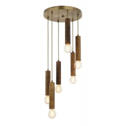 Modi Lighting Mod-4590-6ET Eskitme Kaplama Modern Avize E27 Ahşap 40cm