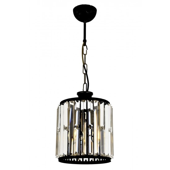 Modi Lighting Mod-4592-1BSY Siyah Boyalı Modern Avize E27 Metal Kristal 20cm