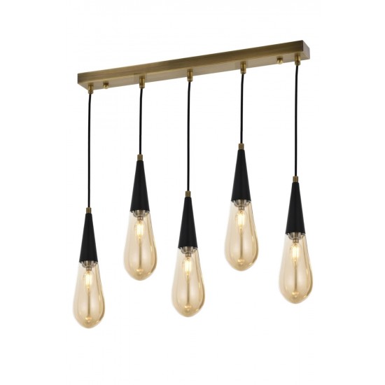 Modi Lighting Mod-4593-5EY Eskitme Kaplama Modern Avize E14 Metal Cam 90x10cm