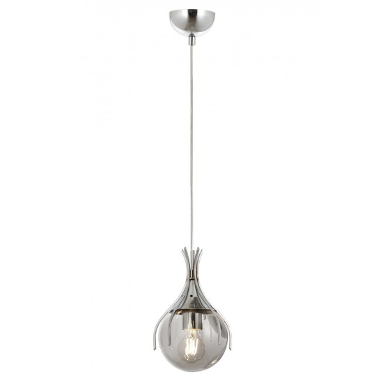 Modi Lighting Mod-4594-1K Krom Kaplama Modern Avize E14 Metal Cam 15cm
