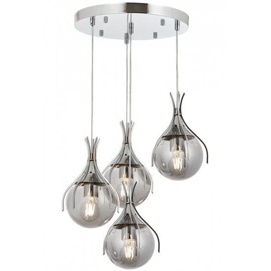 Modi Lighting Mod-4594-4KT Krom Kaplama Modern Avize E14 Metal Cam 40cm