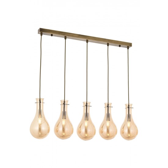 Modi Lighting Mod-4594-5EY Eskitme Kaplama Modern Avize E14 Metal Cam 80x15cm