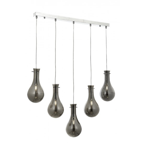 Modi Lighting Mod-4594-5KY Krom Kaplama Modern Avize E14 Metal Cam 80x15cm