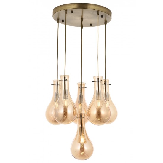 Modi Lighting Mod-4594-6ET Eskitme Kaplama Modern Avize E14 Metal Cam 50cm