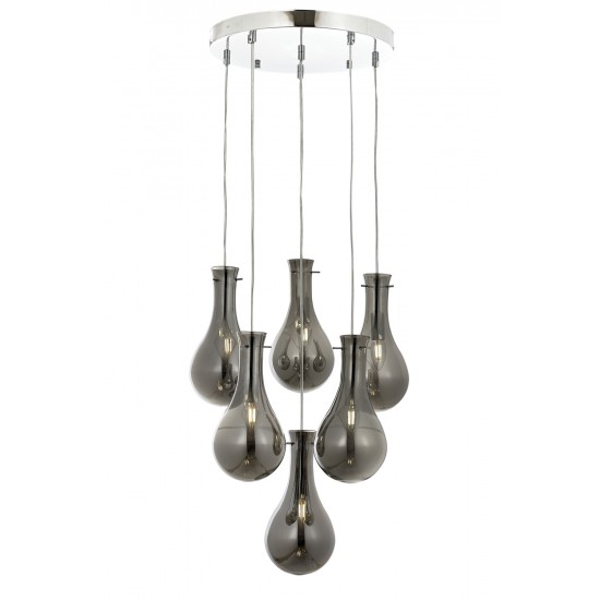 Modi Lighting Mod-4594-6KT Krom Kaplama Modern Avize E14 Metal Cam 50cm