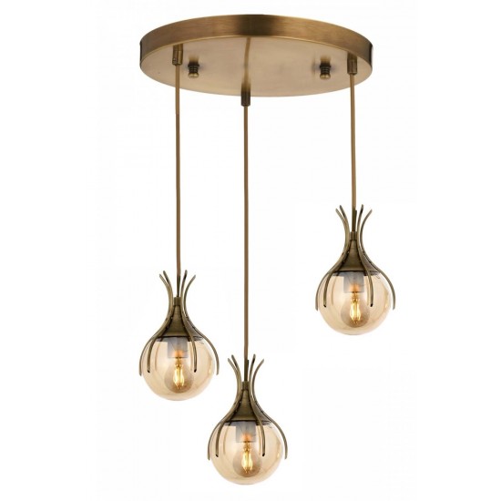 Modi Lighting Mod-4595-3ET Eskitme Kaplama Modern Avize E27 Metal Cam 40cm